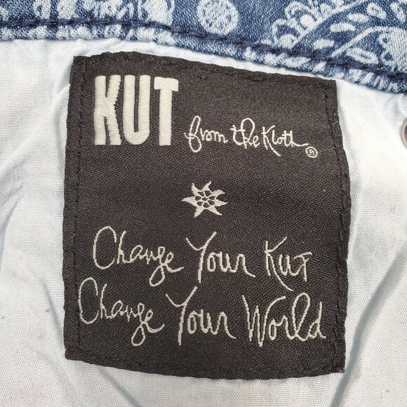 Kut From The Kloth Jeans Eva Boho Paisley Printed Denim Ankle Skinny Festival - Picture 3 of 16